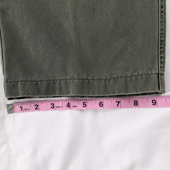 VTG Lee Dungarees Baggy Fit Cargo Olive Green Pants Carpenter Pant - Picture 10 of 10